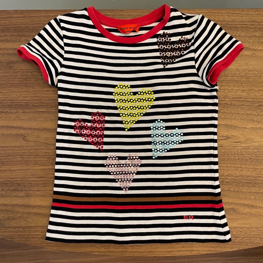 Sonia Rykiel Little Girl Stripes/Heart Top Size 6